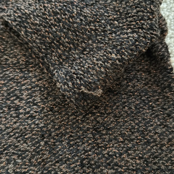 New Zara Brown Black Tweed Mock Neck Top Skirt Set S - Picture 5 of 12